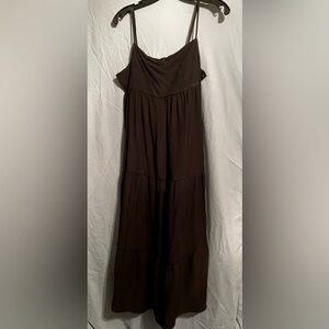 Glam Brand Black Flowing Maxi Dress with Spaghetti Straps, Size Medium